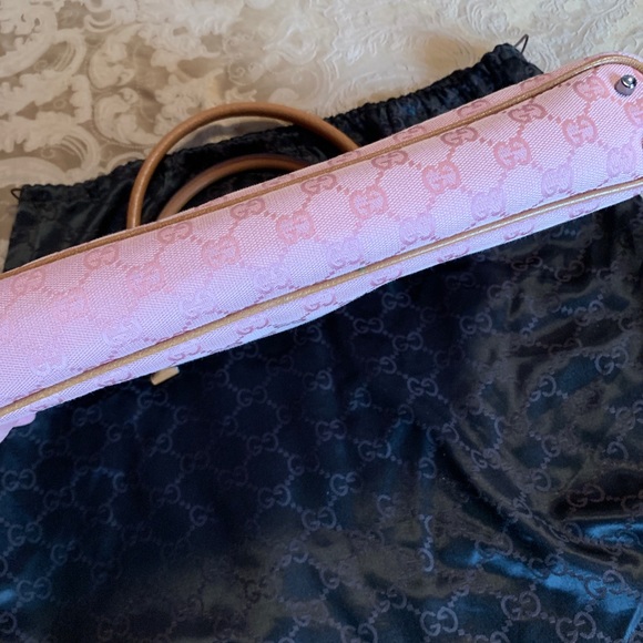 Gucci pink canvas & leather bag. - Picture 3 of 6